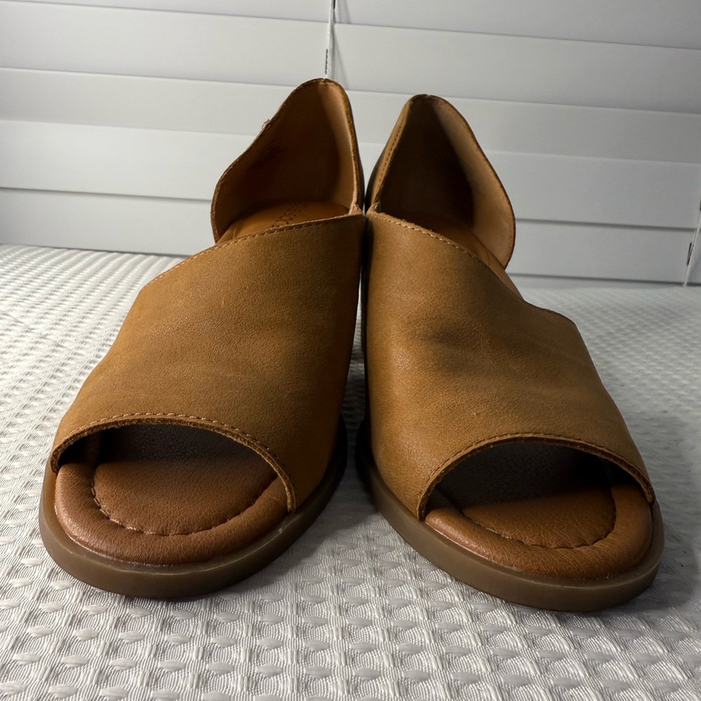 Sole Society So-Ralimia Leather Tan Sandals Pee-Toe Mules for Women Sz8 - Picture 5 of 8